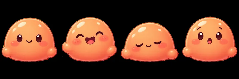GPT-5.6-Luna: a still sheet of the four moods, nothing to poke