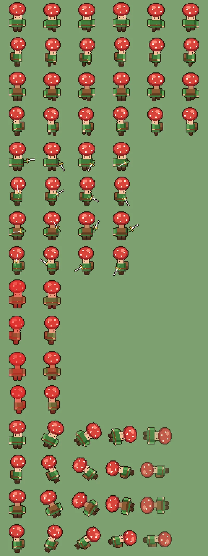 Claude Haiku 5.5: a small pixel sprite sheet with a frame list