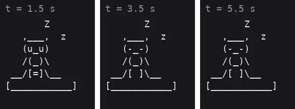 Claude Haiku 5.5: a sleeping owl at a keyboard that blinks and types